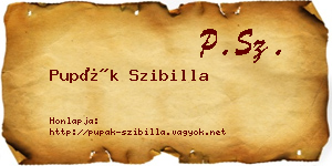 Pupák Szibilla névjegykártya